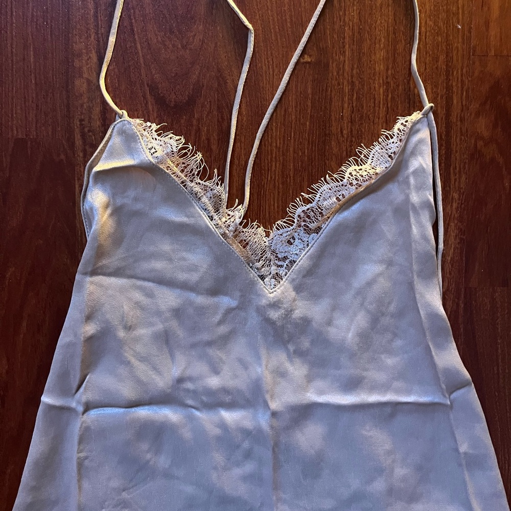 ZARA neutral light pink open back cami